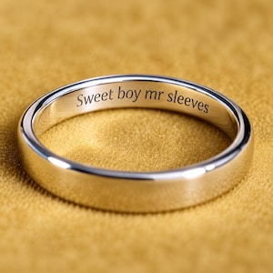 Custom engraved band ring | personalised secret message ring | custom initial inside engraved band ring | everyday stackable minimalist ring