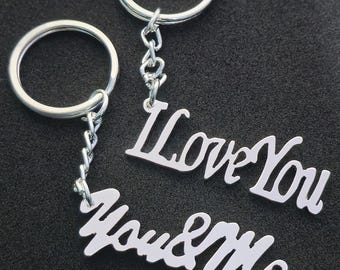 Llavero con letra personalizada, llavero grabado personalizado, regalos personalizados para él, mejor amigo, pareja, el mejor regalo de San Valentín.