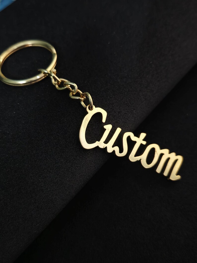 Custom Text Key Chain Custom Letter Keychain, Custom Engraved Key Chain Personalized Gifts ...