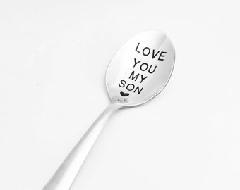 Cuchara grabada personalizada, pala única para regalo, cuchara personalizada para el Día de San Valentín y para hijos.