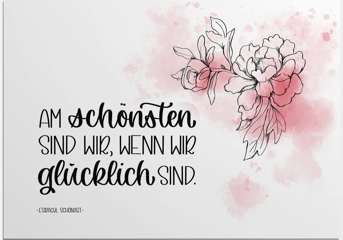 Postkarte Am schönsten sind wir wenn wir glücklich sind Etsy