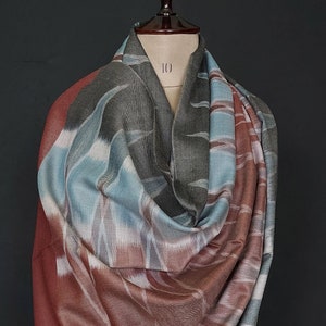 40x80&quot; Ekat Weave Stylish Cashmere Wrap, Handwoven on wooden Handloonm, Pure Pashmina of Kashmir, L22
