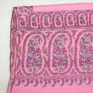 40x80&quot;  Pink Sozni Palla Embroidered Shawl, Handwork Kashmir Pashmina, Made with Love, Ideal gifting wraps, SM29