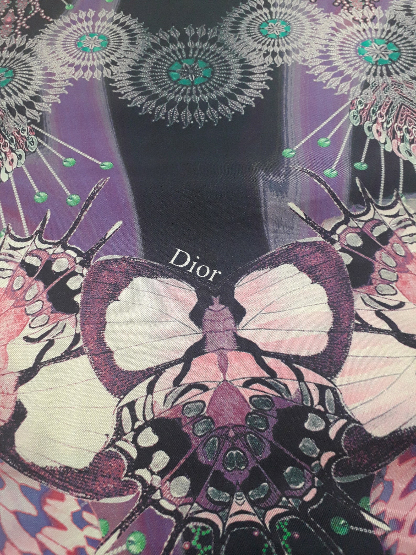 Silk Dior luxury fabric butterfly pattern fabric by the Etsy