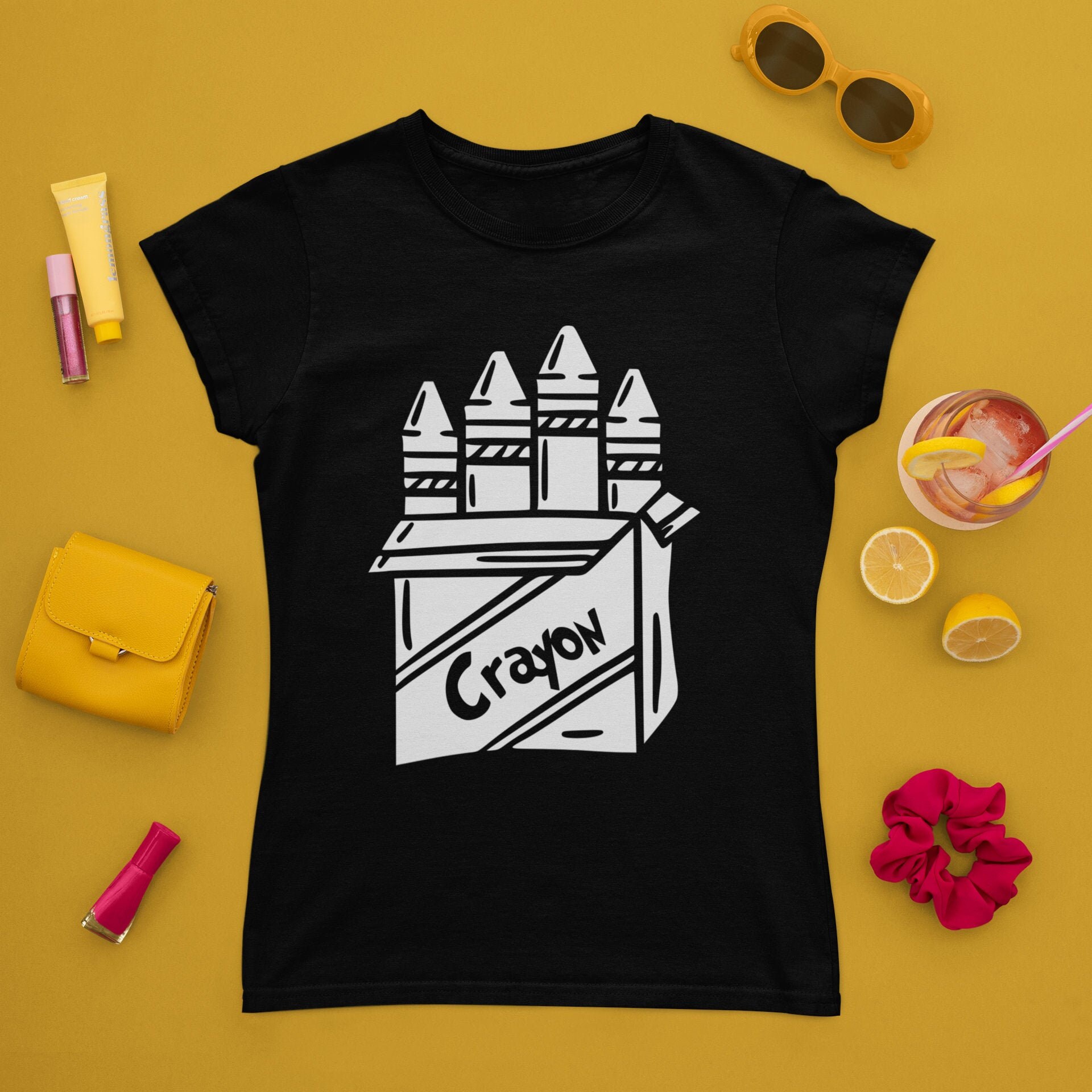 Funny Crayon Costume T-Shirt For World Book Day Or Halloween — Cotton, Gildan Brand