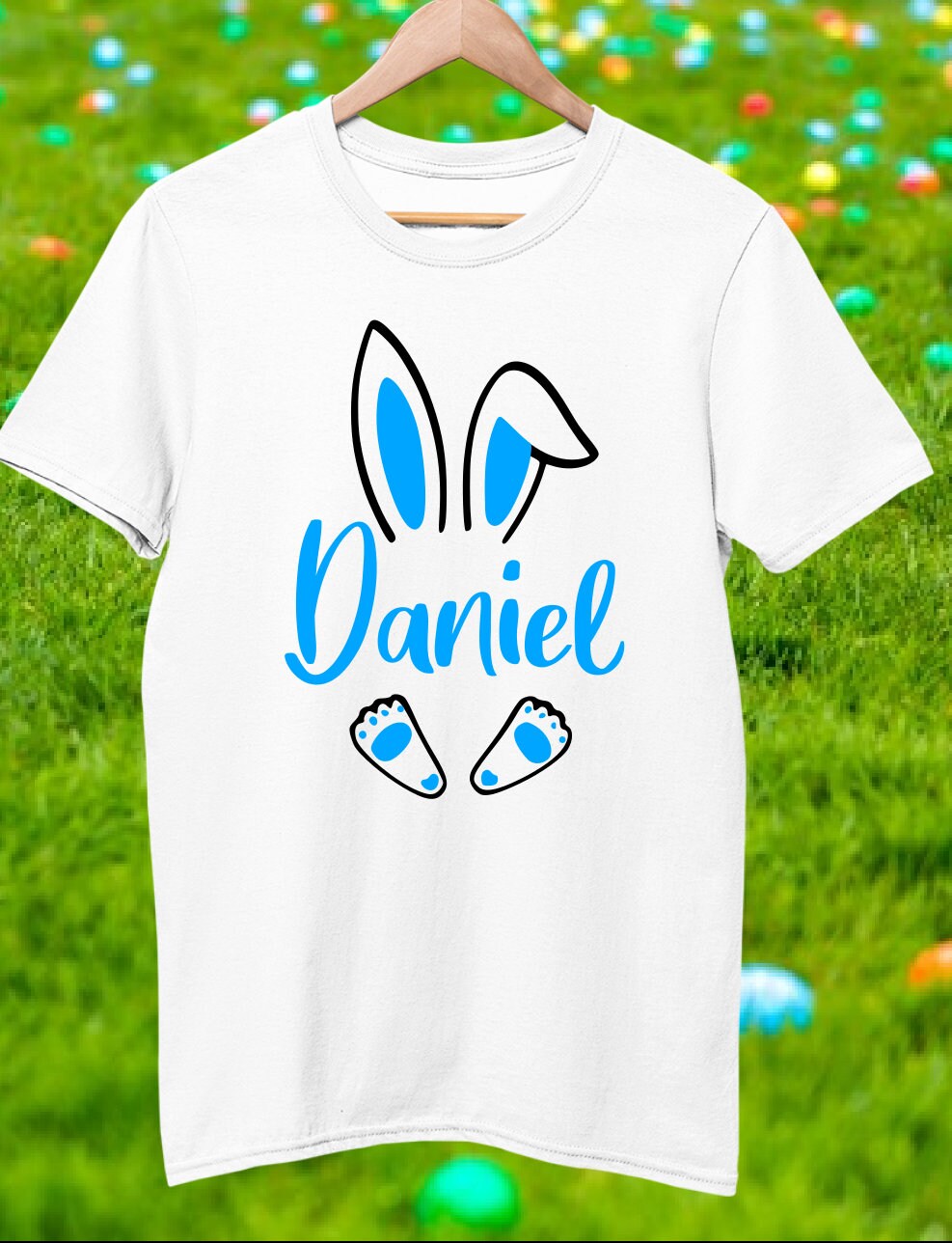 Personalised Name Easter Bunny T Shirts Children's Kids Etsy