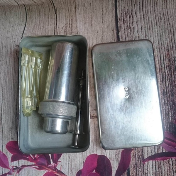 Set Antique Soviet Medical /2 stainless steel boxes 80s