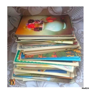 Cartões postais soviéticos vintage aleatórios, cartões postais da URSS, colecionáveis