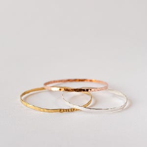 Pulsera con nombre grabable: oro rosa, plata y oro - Regalo para mamá primeriza