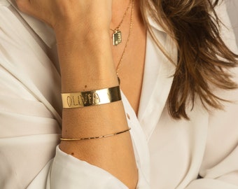 Name silver bangle bracelet, custom chunky name rose gold bangle, personalised wide initials wrist cuff, 15mm wide adjustable name bracelet