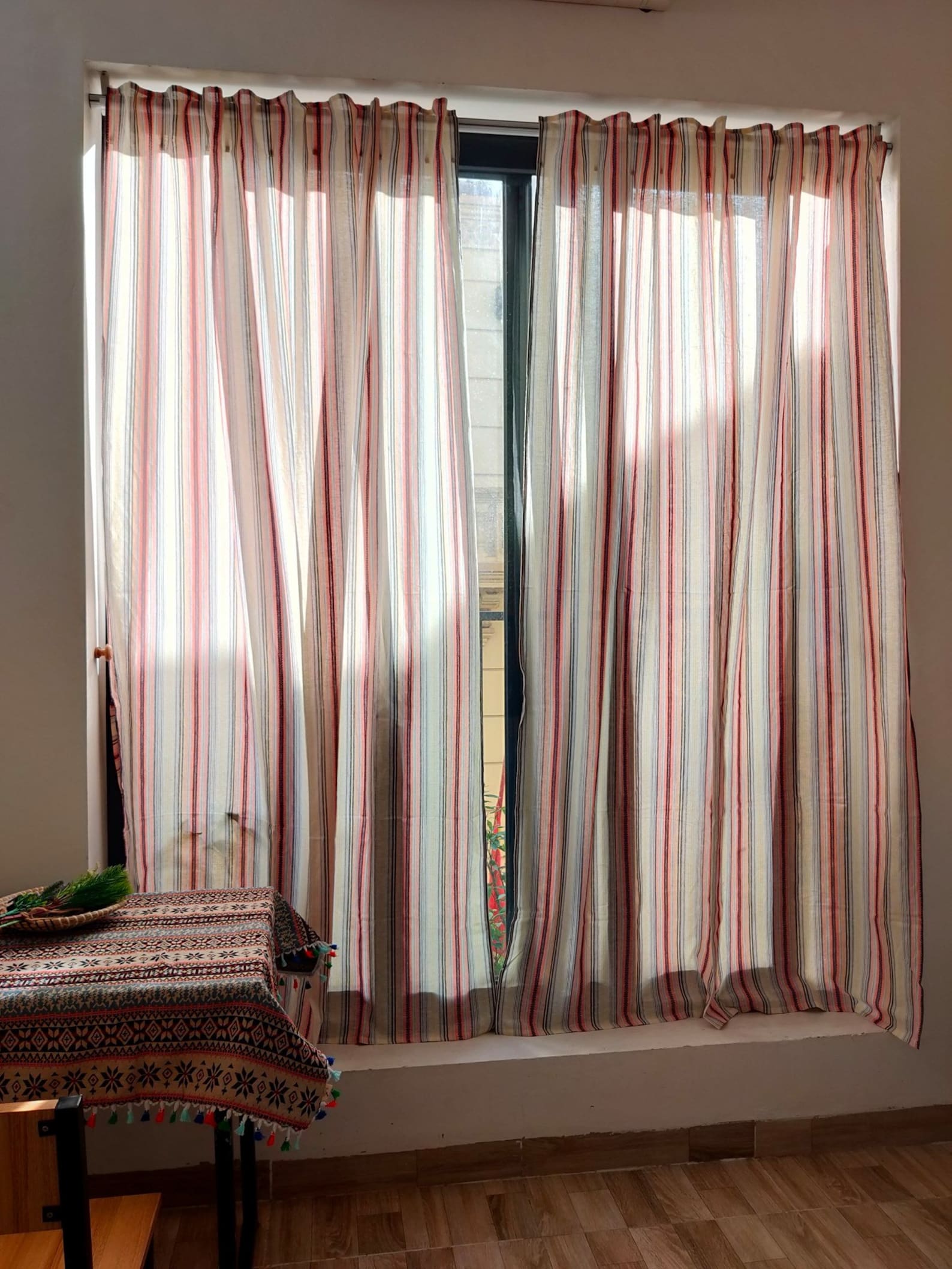 Handwoven brocade curtains Linen curtains Custom Window Etsy