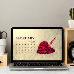 February 2021 Calendar Desktop Wallpaper Digital Download Etsy Free printable february 2021 calendar. etsy