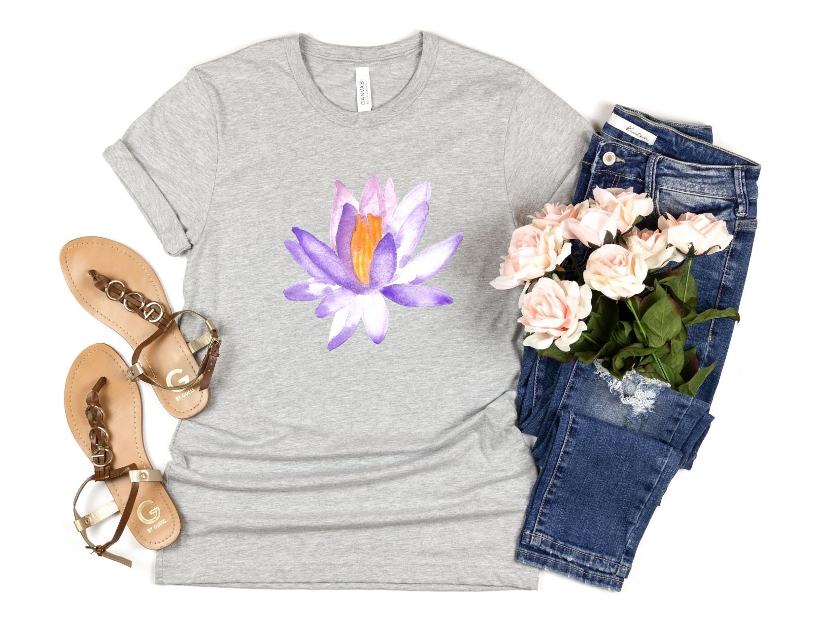 Lotus Flower Shirt Yoga Shirt Summer Shirt Graphic Tee | Etsy