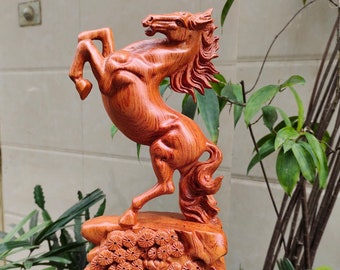 Incense Wood Horse statue gift for new year 2026