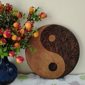 Wooden Yin Yang Wall Art – Feng Shui Decor image 4
