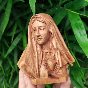 Bust Statue Of Virgin Mary In Sorrows, Virgin Our Lady Mary Crying Bust Statue, Heart Broken Mother of God Jesus Christ Statue, Catholic Art