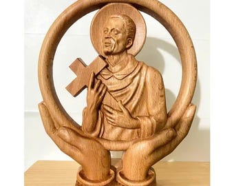 Saint Martin de Porres Wooden Statue | Catholic Gift