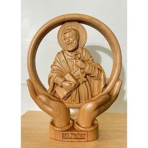聖ペテロ像 - 天国の鍵を持つ使徒像 - キリスト教の家庭装飾 - Etsy 日本
