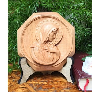 Bust Statue Of Virgin Mary In Sorrows, Virgin Our Lady Mary Crying Bust Statue, Heart Broken Mother of God Jesus Christ Statue, Catholic Art