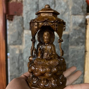 Wooden Western Three Holy Buddha Statues, Handmade Three Buddha Statues Ornament For Buddish, Wooden Buddha Statue, Bodhisattva Statue