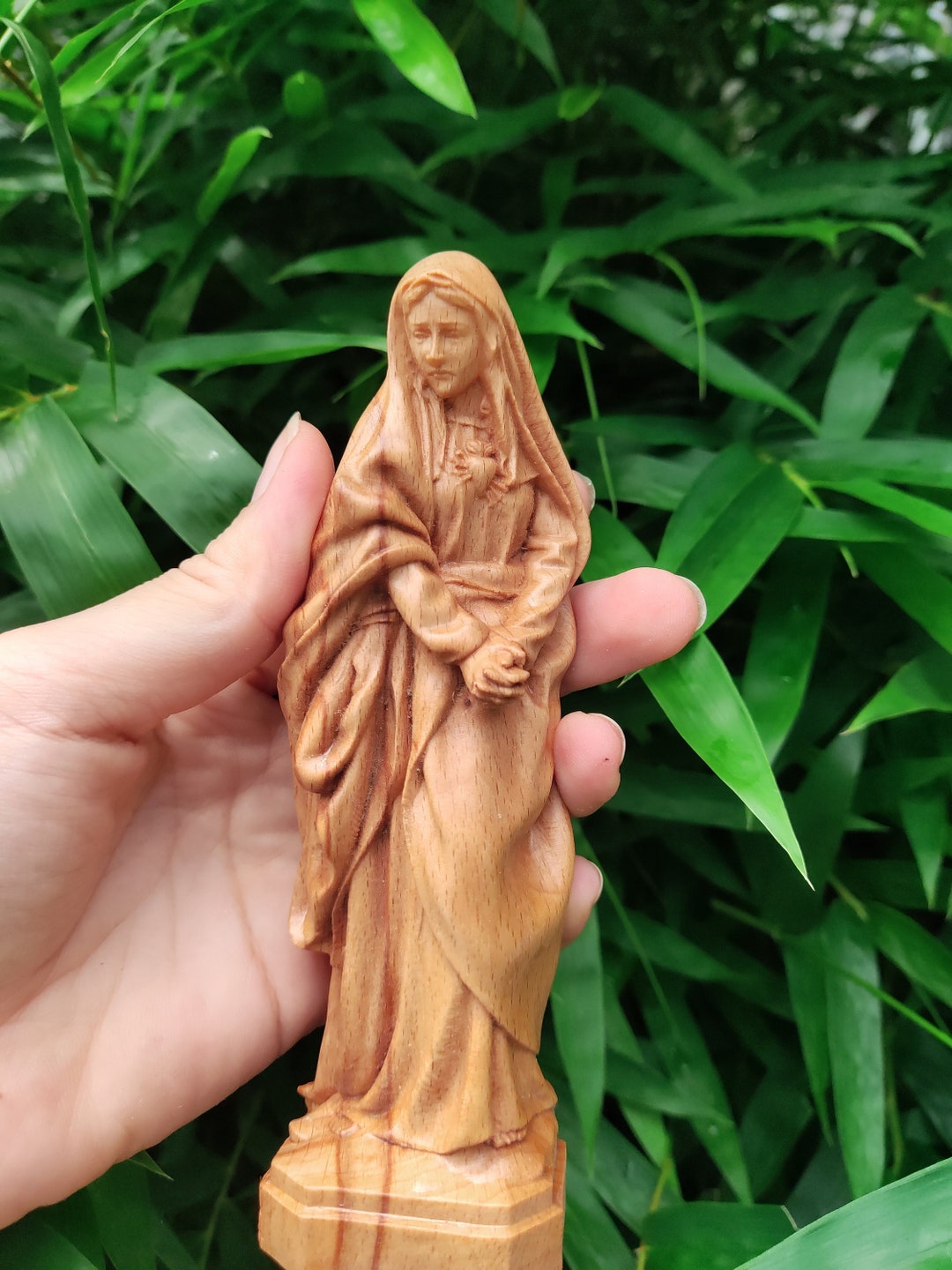 Wooden Statue of Virgin Mary in Sorrows, Virgin Our Lady Mary Crying