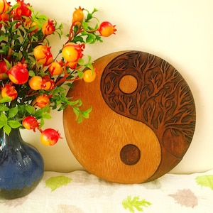 Wooden Yin Yang Wall Art – Feng Shui Decor image 3