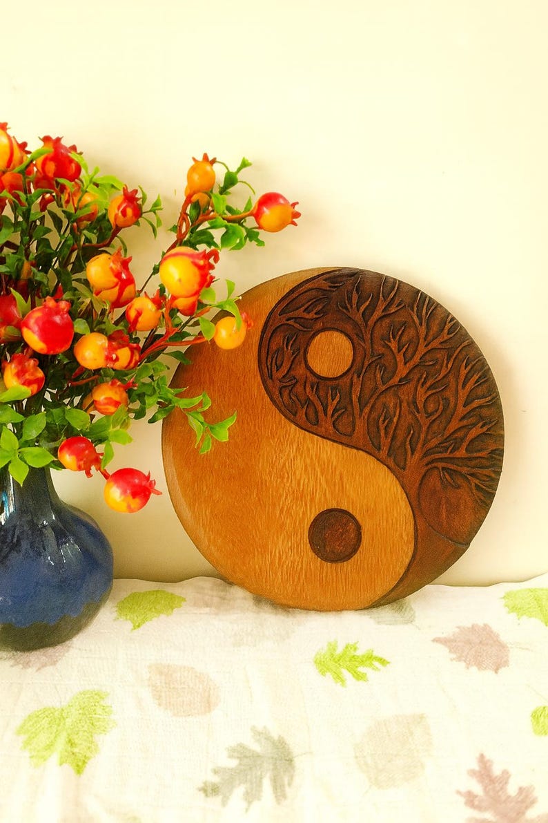 Wooden Yin Yang Wall Art – Feng Shui Decor image 3