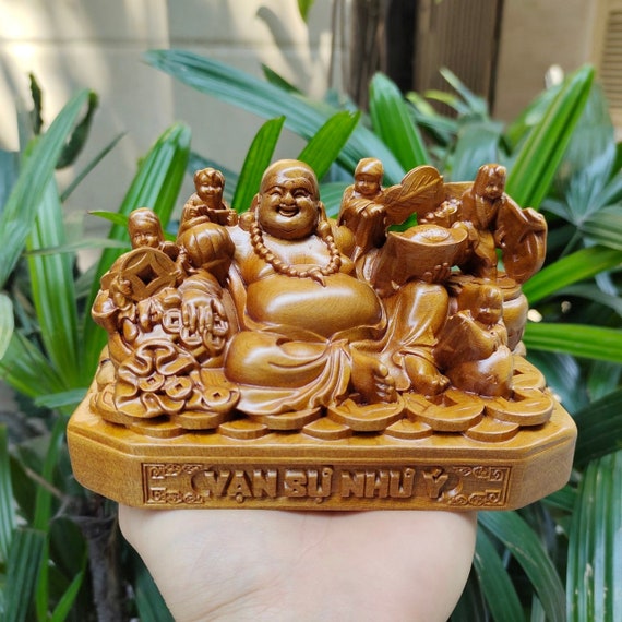 Statue de bouddha Maitreya en céramique, Statue de bouddha porte