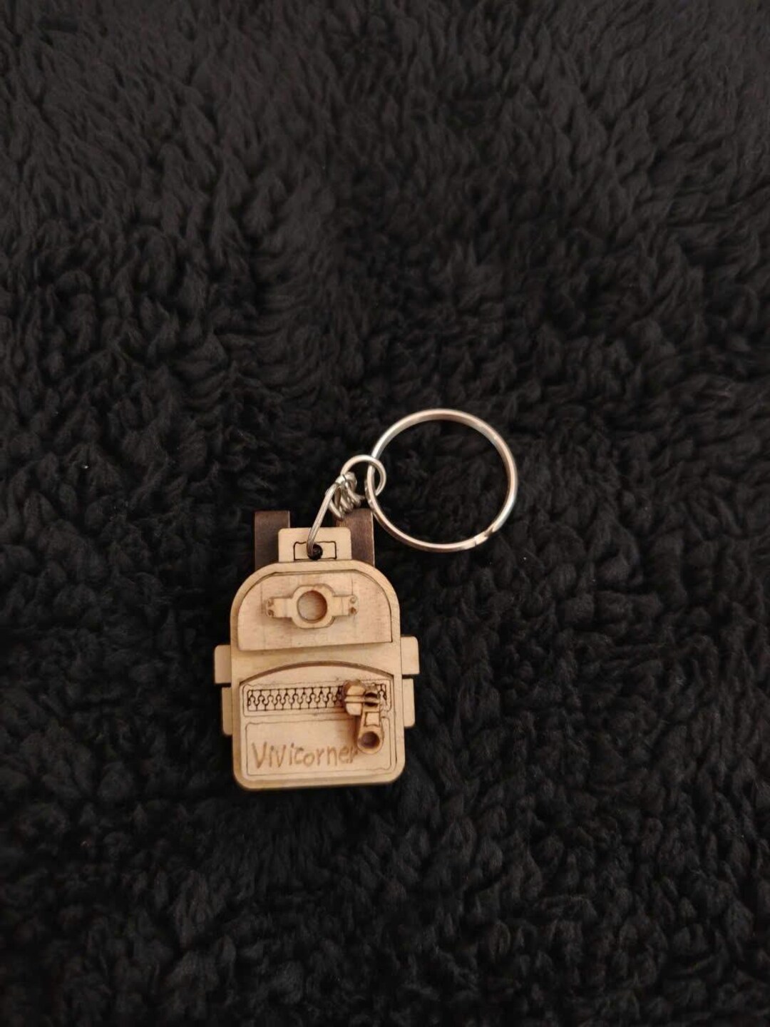 Personalized Wooden Backpack Keychain | Engraved Mini Bag Key Ring - Etsy