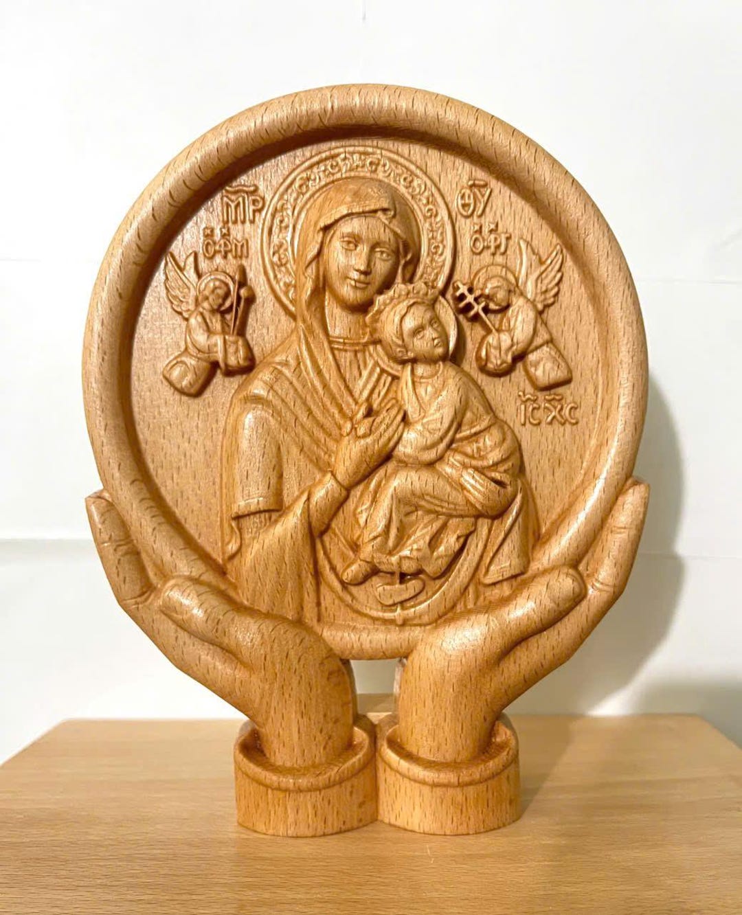 Our Lady of Perpetual Help Wooden Carving | Virgin Mary & Child ...