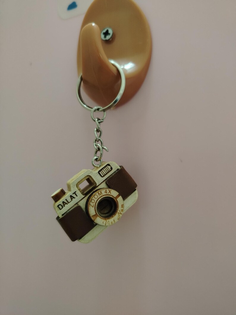 Personalized Wooden Camera Keychain | Custom Name Engraved Camera Key ...