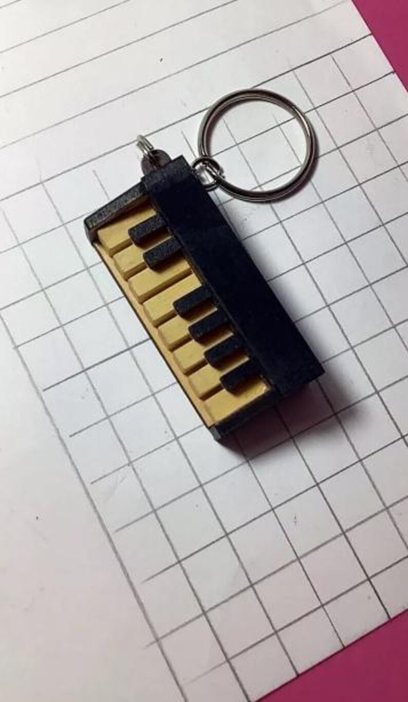 Personalized Wooden Piano Keychain | Mini Keyboard Key Ring | Custom ...