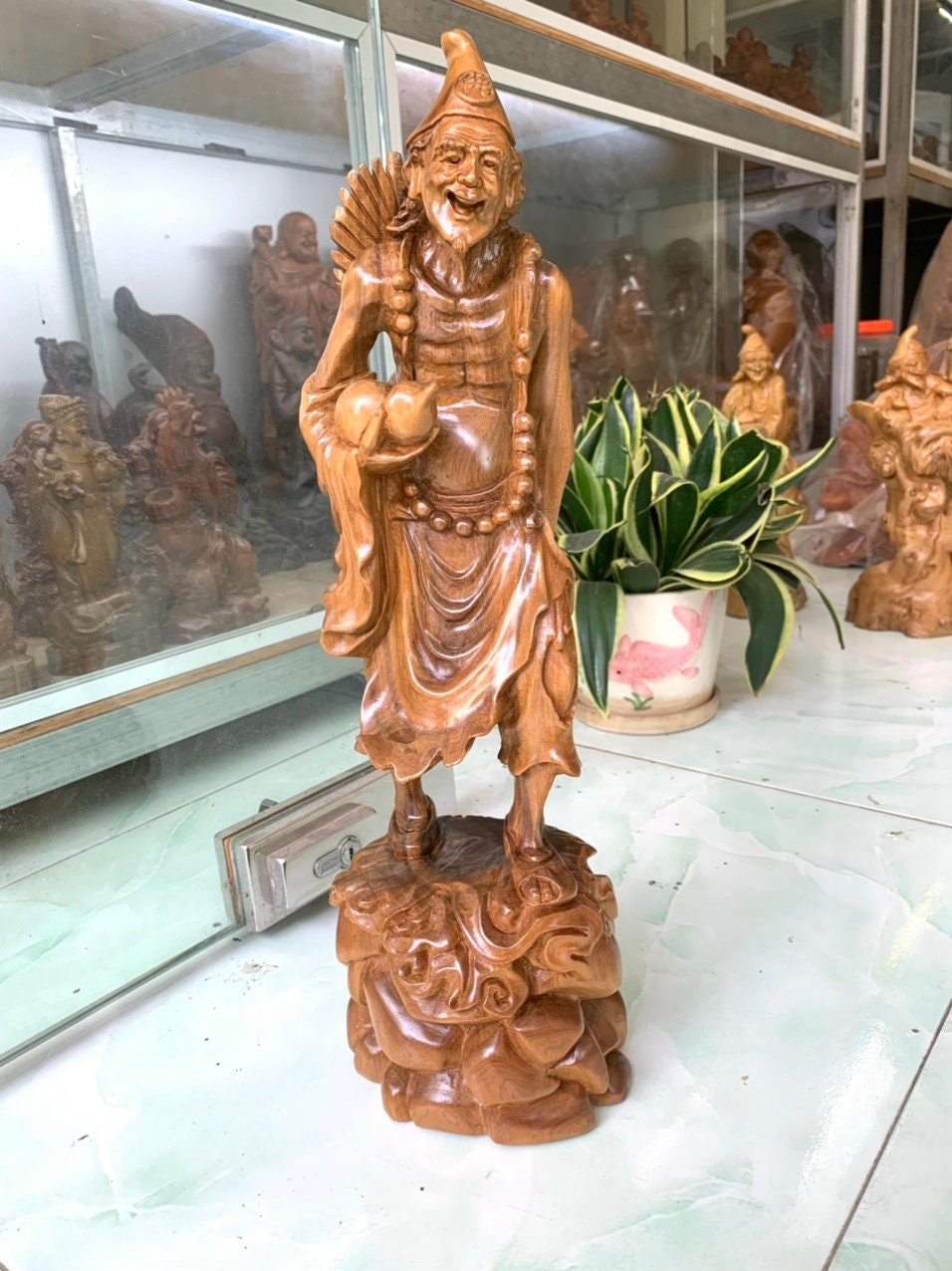 濟公木像、転生仏像、僧侶彫刻（20 cm） - Etsy 日本