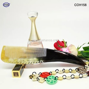 Hahanco Handgefertigter Eleganter Büffel Hornkamm, Pettine In Corno, Vintage Massage Haar Lange Bürste, Naturhornkamm, Antistatischer Naturkamm