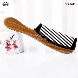 Hahanco Handmade Elegant Buffalo Horn Comb, Pettine In Corno, Vintage Massage Hair Long Brush, Natural Horn Comb, Anti-static Natural Comb