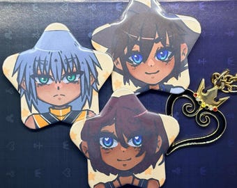 Kingdom Hearts Destiny Island Trio Sora Riku Kairi Star Badges