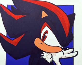 Shadow The Hedgehog Square Print
