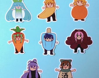 VOCALOID frosted glitter stickers || Miku, Len, Rin, Gakupo, Gumi, Meiko, Kaito & Luka