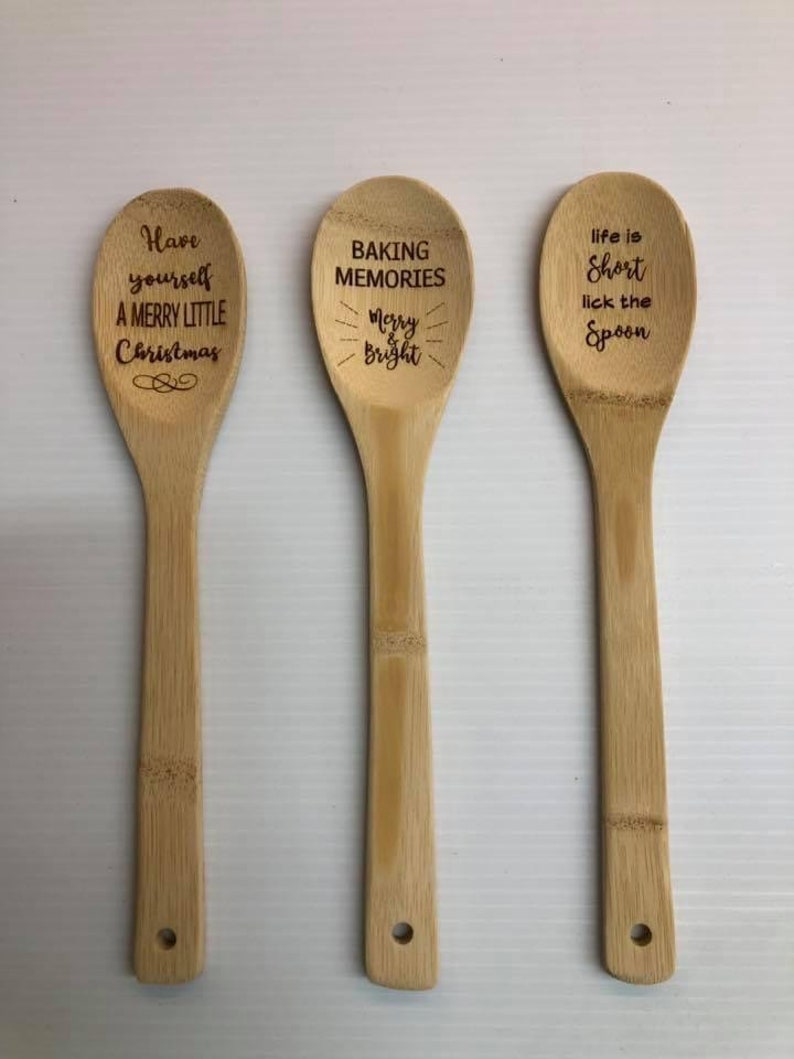 Laser Engraved Wooden Spoons Etsy