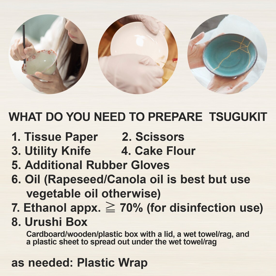 Food Safe Kintsugi Repair Kit Gold Only TSUGUKIT Etsy