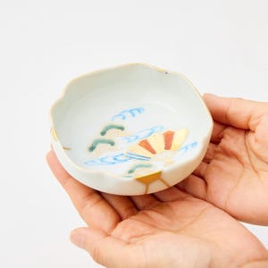 KINTSUGI Pine & Sensu Folding Fan Shallow Dish｜Food Safe