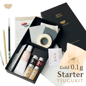 Kintsugi Repair Kit Starter 23K Gold Powder 0.1g - Food Safe Kintsugi DIY Kit TSUGUKIT Ceramic Repair Kit Kintsugi Set Kintsugi Kits