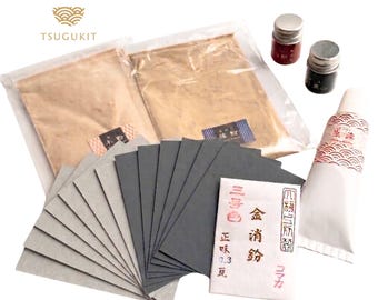 Refill Kintsugi Repair Kit All-in-One Consumable Materials Set - Food Safe Kintsugi Gold DIY TSUGUKIT Urushi Lacquer Essential Consumables