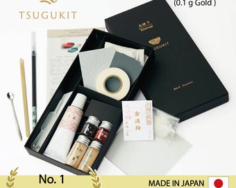 Food safe Kintsugi repair kit - Starter TSUGUKIT - (Traditional Japanese urushi lacquer and 0.1 g of Genuine 23 kt Gold Powder included)