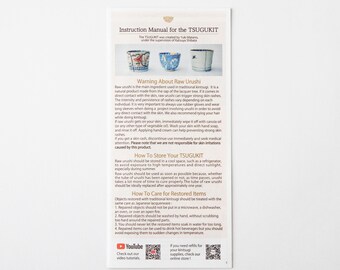 Kintsugi Manual | English & Japanese Manual for Tsugu Kit