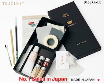 Food safe Kintsugi Repair kit - Gold Only TSUGUKIT - (Traditional Japanese Urushi lacquer and 0.5 g of Genuine 23 kt Gold Powder included)