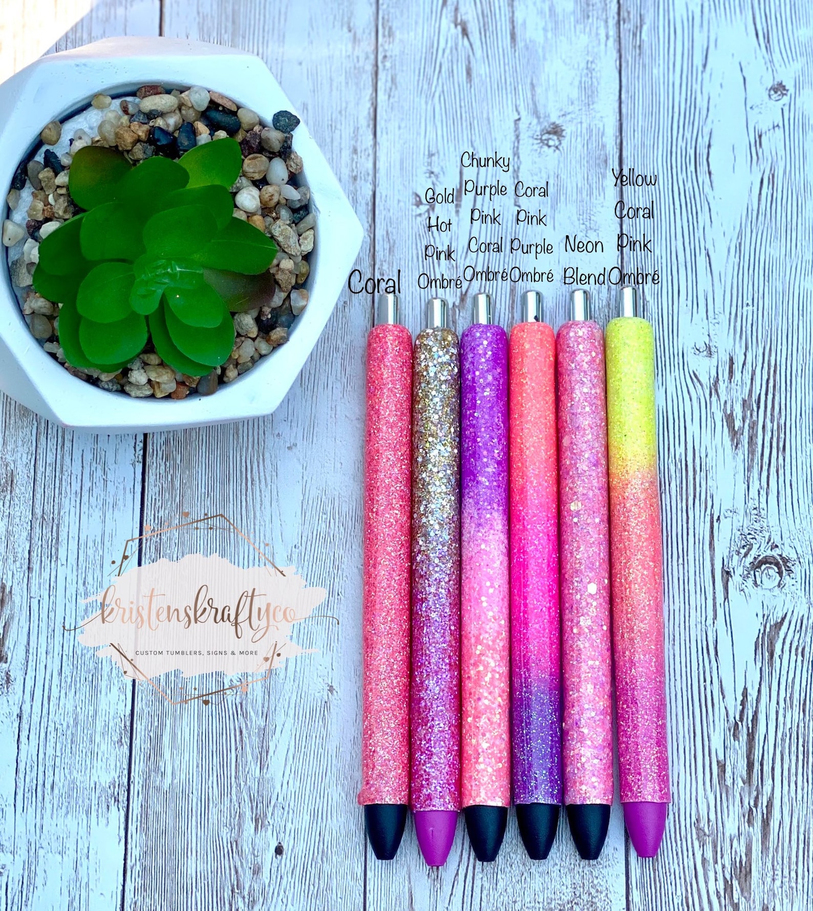 Glitter Epoxy Pens Custom Epoxy Pens Refillable Pens Gel Etsy
