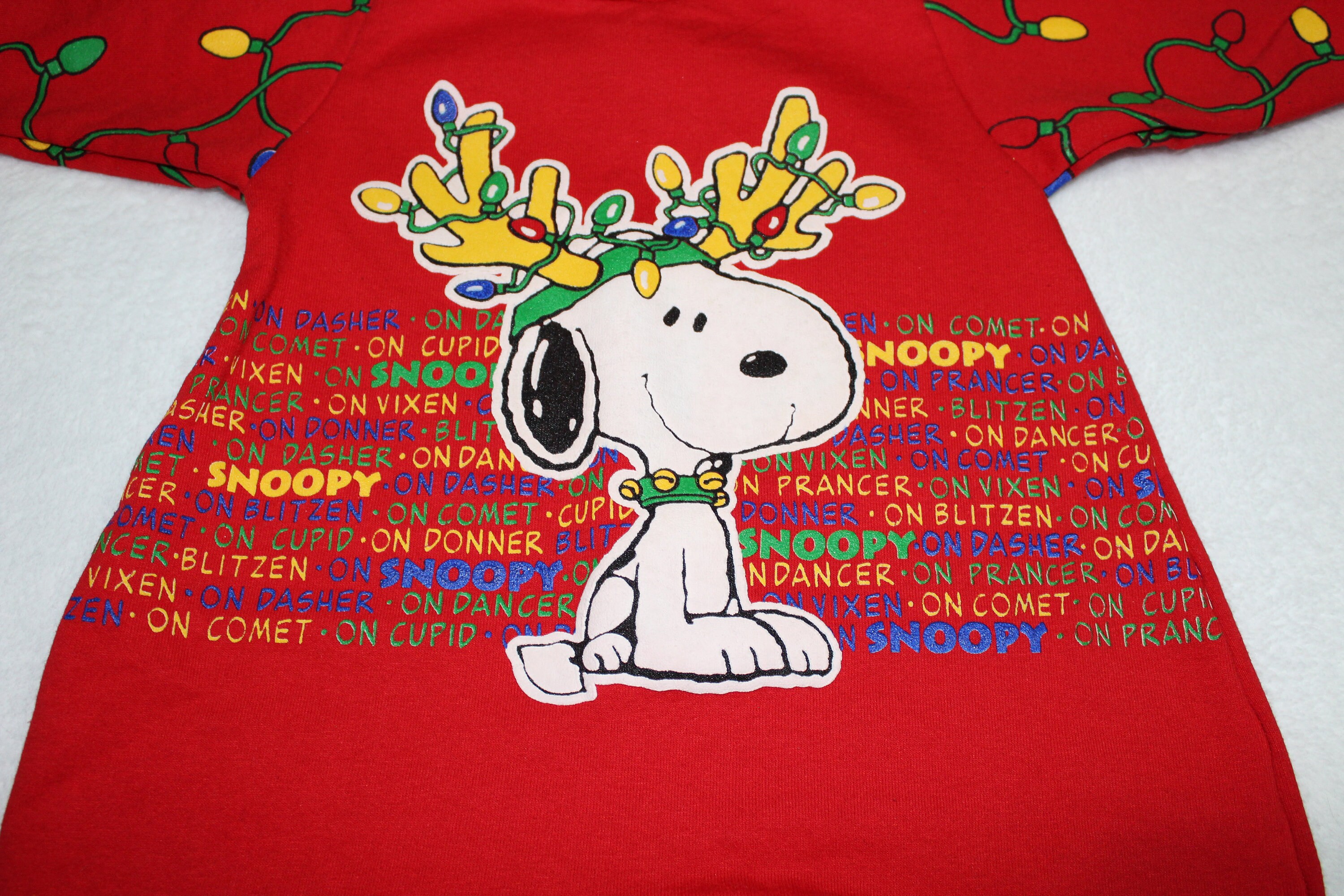 Vintage 1970's Peanuts Snoopy Christmas Onesie/Bodysuit Etsy