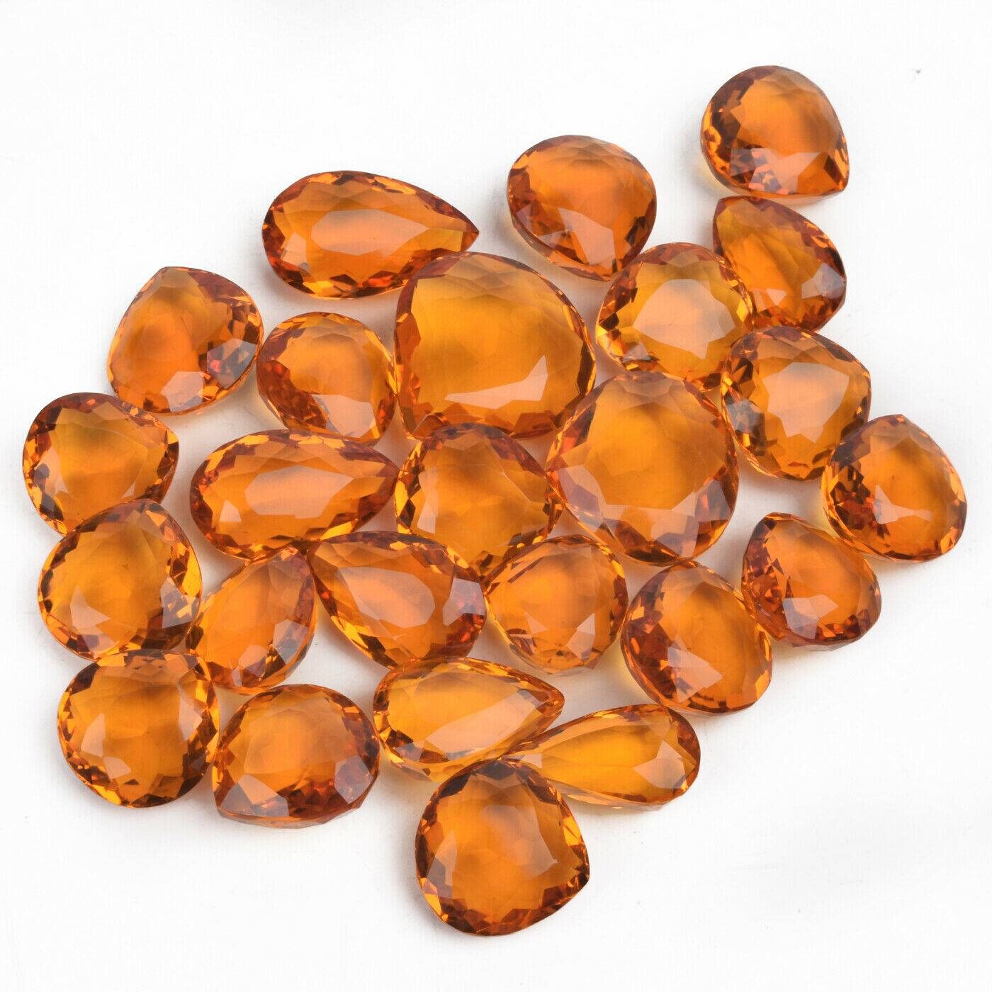 Beautiful Orange Citrine Wholesale Lot Lab Created Citrine Etsy