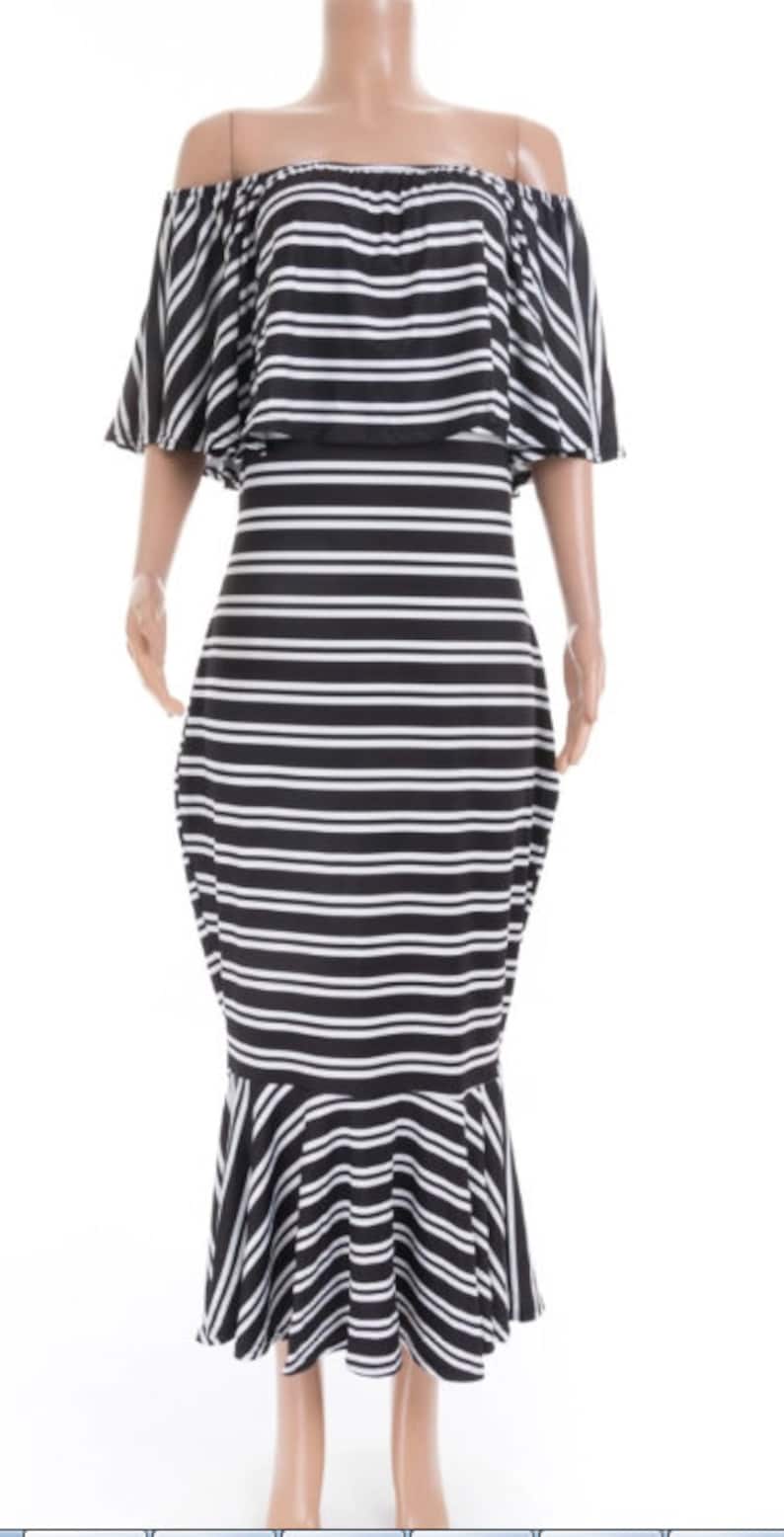 Black and White striped dress